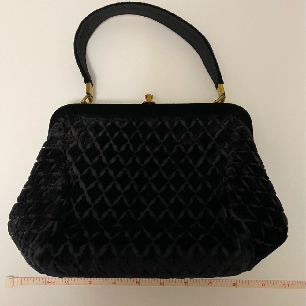 Antique Vintage Purse in black velvet